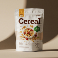 Sachets d'emballage personnalisés imprimés pour céréales, fruits, flocons d'avoine, noix, muesli, petit-déjeuner, refermables, en aluminium, pour céréales