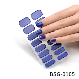 Tiras de Gel Semicuradas para Uñas, Ecológicas, Fáciles de Aplicar y Retirar, 16 Piezas, Estilo Esmalte de Uñas, Color Sólido, para Niñas - Product Image 5