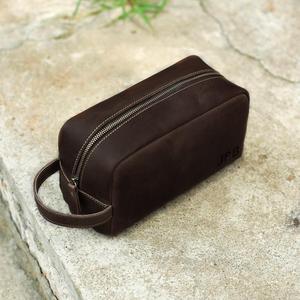 Borsa da toilette in pelle personalizzata personalizzata da uomo Wash Dopp Kit - Product Image 3