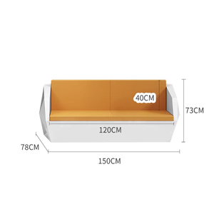 Set Moderno di Divano <span class=keywords><strong>e</strong></span> Tavolino da Ufficio con Design Irregolare <span class=keywords><strong>e</strong></span> Finitura Lucida - Arredamento per Reception Aziendale per Dirigenti - Product Image 6