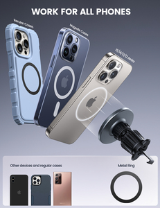 Lamicall STCV06 Kaymaz Tutuşlu Manyetik Araç Telefon Tutucu, Güçlü Tutuşlu Havalandırma Menfezi Montajı, Kompakt Cep Telefonu Braketi, Sağlam Klips - Product Image 3