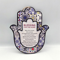 Bonne chance bénédiction mauvais œil Protection amulette anglais bénédiction Fatima Hamsa main tenture murale décor à la maison ensemble