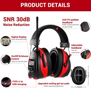 Giảm Tiếng Ồn <span class=keywords><strong>Bluetooth</strong></span> Earmuffs Nghe Bảo Vệ Dây Đeo An Toàn Earmuffs Với Hands-Miễn Phí Gọi Cho Cắt - Product Image 3