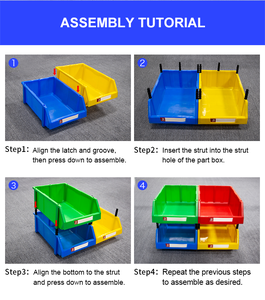 Q1 Thickened Combination Components Bin 180*180*80MM 48PCS Plastic Tool Organiser <strong>Box</strong> Rack <strong>Shelving</strong> for Garage Workshop <strong>Storage</strong> - Product Image 6