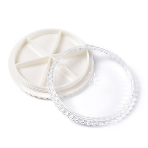 KADS 6-Grid Round Nail Decoration Rhinestone Diamond <b>Storage</b> <b>Box</b> Plastic Transparent Organizer for Nail Art <b>Small</b> Accessories - Product Image 1