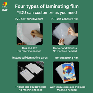ฟิล์มเคลือบบัตรแบบมีกาวในตัว A4 เคลือบเงาแบบเย็น แผ่นเคลือบ PVC สำหรับสติกเกอร์ - Product Image 3