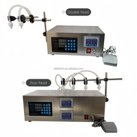 Machine de remplissage semi-automatique GFK-280 pour eau, jus, lait, huile |   Machine de remplissage de boissons en acier inoxydable à 2 buses