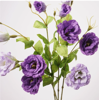 Fleurs artificielles en latex Lisianthus à toucher réaliste hautement simulées, fleurs artificielles de qualité supérieure à toucher réaliste pour mariage et décoration intérieure