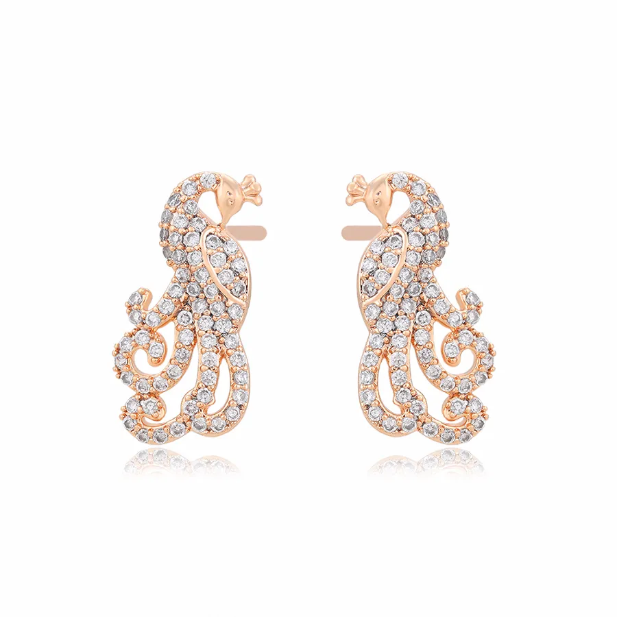 S00169608 Xuping jewelry elegant delicate Phoenix want full diamond 18K gold lady earrings