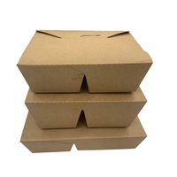 Boîte à emporter rectangulaire jetable 3 4 compartiments avec impression de LOGO personnalisé Boîte à lunch écologique en papier kraft enduit PLA