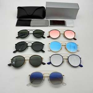 Gafas de Sol Metálicas de Alta Calidad, Nuevas, con Doble Puente, Montura Redonda Dorada, Ligeras, Cómodas, con Lentes Ópticas Degradadas - Product Image 2