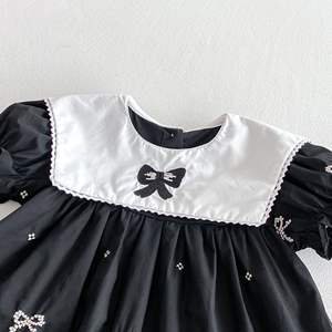 Nuovo <span class=keywords><strong>Vestito</strong></span> Estivo per Bambine, Gonna Principessa con Fiocco e Ricami, Abito a Maniche Corte per Bambine - Product Image 5