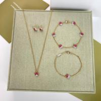 Bracelets en argent S925, motif trèfle à quatre feuilles, fleur porte-bonheur, violet rose Fritillaria, 6 motifs, sur demande, catalogue Van Cleef