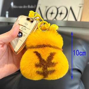 Creative Personality Rex Rabbit Fur Wallet Keychain Pendant Unique Plush Keychains with Soft Feature