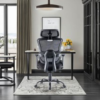 Chaise de bureau ergonomique pivotante à dossier croisé en maille, avec appuie-tête réglable et hauteur réglable, moderne, pour la maison, le bureau ou comme chaise d'invité