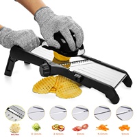 Roestvrijstalen Pp Manual Mandoline Multifunctionele Verstelbare Groentesnijder Rasp Aardappel Ui Slicer Anti-Snijhandschoenen