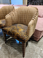 Chaises de salle à manger renforcées en velours, de luxe italien, nouvelle collection