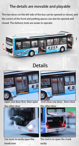Jouets éducatifs pour enfants 1: 42 échelle métal fonction de friction alliage <span class=keywords><strong>bus</strong></span> de ville avec lumières - Product Image 5