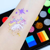 Kit de peinture pour le visage à base d'eau avec paillettes pour enfants, professionnel, lavable, avec pinceaux, pour festivals et fêtes d'anniversaire, vente en gros