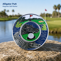 Marqueur de position de balle de golf magnétique personnalisé, forme de balle de golf créative avec marqueur amovible de 25 mm pour les événements de club
