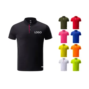 Moisture Wicking Plain Sports T-shirt Turn Down Collar Men Women Shirts Golf Sportswear Plus Size Polo Tshirt