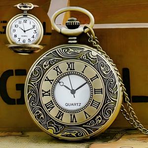 Custom Antique Style Unisex Quartz Pocket <b>Watch</b> Stainless Steel Strap Chain 52g Gift for <b>Men</b> Groomsman - Product Image 1