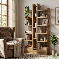 Étagère de rangement au design unique et irrégulier en MDF durable avec tiroir de rangement profond – Unité de rangement peu encombrante pour entrée et couloir