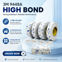 3M 9448A Double Sided Heat-Resistant Water Activated Acrylic Adhesive Die Cut Pressure Sensitive Sticker Paper Tape 0.15mm