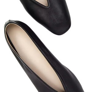 Vino nero <span class=keywords><strong>cammello</strong></span> bordeaux taglio a V di grandi dimensioni a punta quadrata in pelle di balletto <span class=keywords><strong>scarpe</strong></span> da ufficio per donne in pelle di vitello 45 - Product Image 3