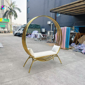 LEDA Custom Stainless Steel Birdcage <b>Sofa</b> Oval Wedding Single <b>Sofa</b> Chair for Wedding Decoration - Product Image 1