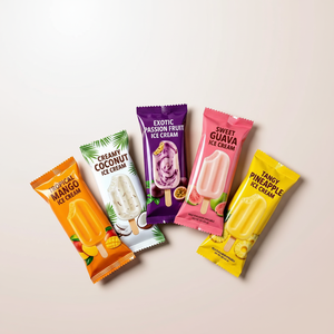Sachet Aluminium Personnalisé Soudure Dos pour Glace à l'Eau et Sucettes Glacées - Product Image 1