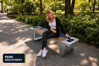 Banc solaire intelligent avec point d'accès Wi-Fi, siège extérieur, chargement USB, acier inoxydable, résistant à l'eau, pour centres commerciaux et écoles, OEM personnalisé, vente en gros