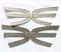 Corde tressée grise 24.5x10cm avec des chaussures en cristal blanc de qualité supérieure colle sur des chaussures de sandale comme décoration vente chaude