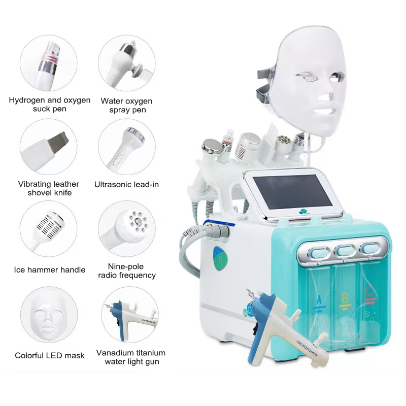 8 в 1 Гидра дермабразия аппарат для лица портативный Аква пилинг радиочастотный подтягивающий уход за кожей лица набор для ухода за кожей лица