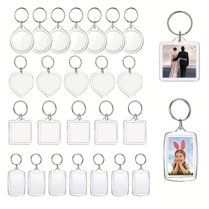 Porte-clés en acrylique rond clair étiquettes formes vierges Kpop support <span class=keywords><strong>Photo</strong></span> transparent clair porte-clés personnalisés chaînes - Product Image 1