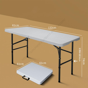 Mesa Plegable de 4 Pies con Altura Ajustable para Camping y Uso General, Portátil, de Plástico Tipo Madera, Color Negro, Venta al Por Mayor - Product Image 5