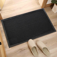 Tapis de sol carré moderne à double rayure, simple, pour entrées de portes, hôtels, entrées de maisons, en PVC antidérapant, pour hall d'entrée