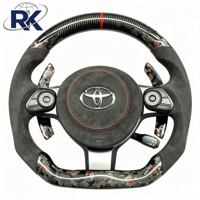 Volant de luxe 4 branches 40 mm en fibre de carbone forgée et cuir, avec affichage LED, pour GR86 Subaru BRZ 2022-2026, cousu main, vente en gros à bas prix