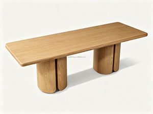 Table à <span class=keywords><strong>manger</strong></span> rectangulaire Sageliving de style moderne du milieu du siècle, piétement divisé, forme organique sculpturale - Product Image 4