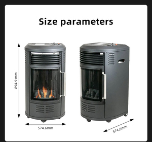 Stylish Black Portable Gas Heater with Battery Ignition for Bedroom & Living Room Use Nordica Brand Dual Airflow Safety Shut Off - Product Image 6