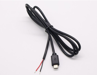 Cable de Carga Micro-USB Macho a Abierto con Cubierta de PVC, Soporte para Teléfono y Blindaje de Lámina