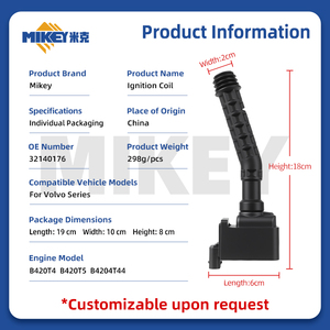 Bobina di Accensione MIKEY 32140176 per <span class=keywords><strong>Volvo</strong></span> S60 S90 <span class=keywords><strong>V60</strong></span> XC40 XC60, Ricambi Auto di Alta Qualità per DQZ9399M B420T4 B420T5 B4204T44 - Product Image 3