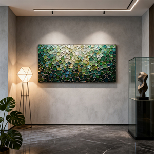 Peinture à l'huile abstraite 3D colorée sur toile, style bloc de couleurs, moderne et contemporaine, faite à la main, affiche murale, décoration pour salon et maison - Product Image 3
