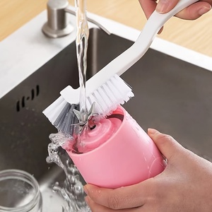 Poils rigides bouteille salle de bain brosses à récurer évier à Angle droit ménage Pot Pan bord coins brosse à vaisselle cuisine brosse de nettoyage - Product Image 2