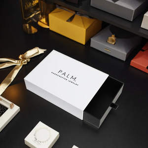 Custom Rigid Drawer Sliding Jewelry Watch Packaging <b>Box</b> with Matt Lamination & UV Coating Recyclable White Paper Cardboard - Product Image 5