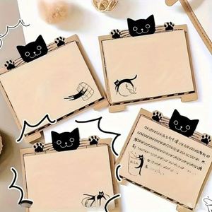 Cute Creative Lazy Cat Printed Self-Adhesive Sticky Notes Memo <b>Pads</b> Essential Office Study Supplies for Students - Product Image 1