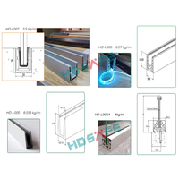 Platine de Fixation de Main Courante en Verre Sans Cadre, Balustrade de Balcon en Aluminium, Pince de Base pour Rambarde Extérieure, Profilé en U pour Clôture en Verre