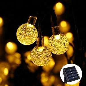 Guirlandes solaires d'extérieur 5m-50m IP65, boules de cristal à bulles, lumières de Noël et de fêtes avec corps en plastique pour jardin, fête, mariage - Product Image 4