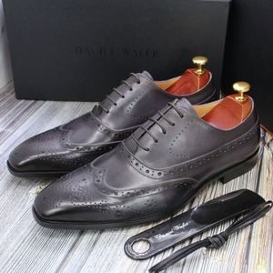 High-quality Custom Men's Formal <b>Shoes</b> with Pointed Toe Breathable Waterproof Lace-up Closure-fashionable Luxurious Brown <b>Shoes</b> - Product Image 5