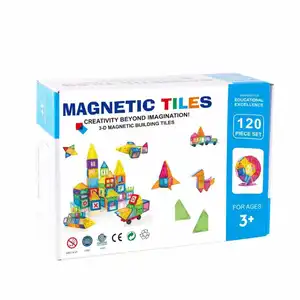 100 pcs magnetic tiles Hot selling Children Gift creative Magnetic block Toys Super Durable with Strong Magnets